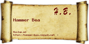 Hammer Bea névjegykártya